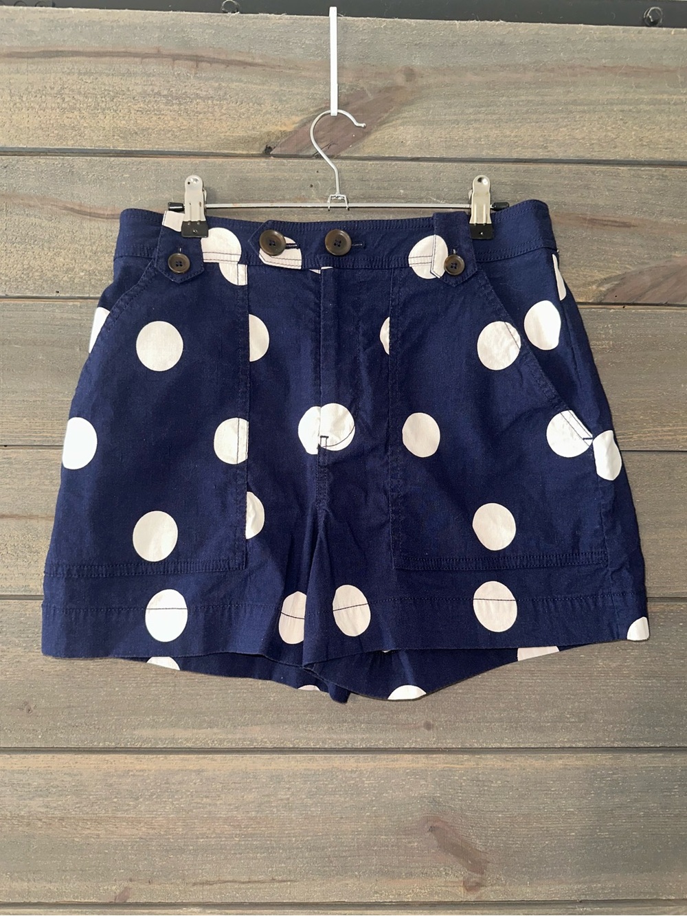 MAEVE Polka Dot Navy Shorts